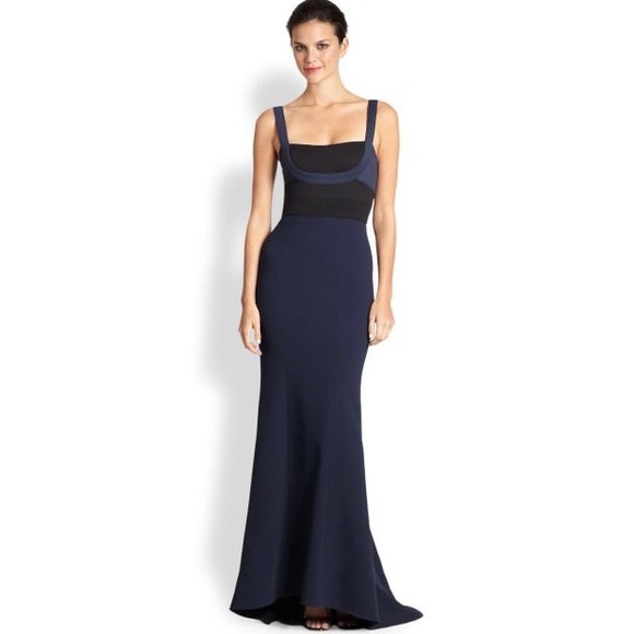 BCBG Gown | BCBCMAXAZRIA Arabella Navy and Black Dress - Picture 3 of 14